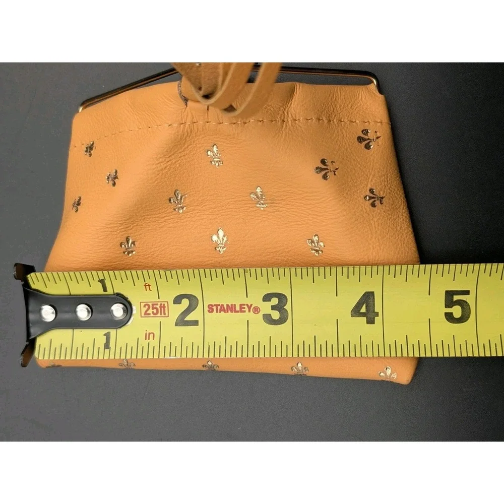 Vintage Firenze Leather Change Purse 1960s Bag Made In Italy Orange